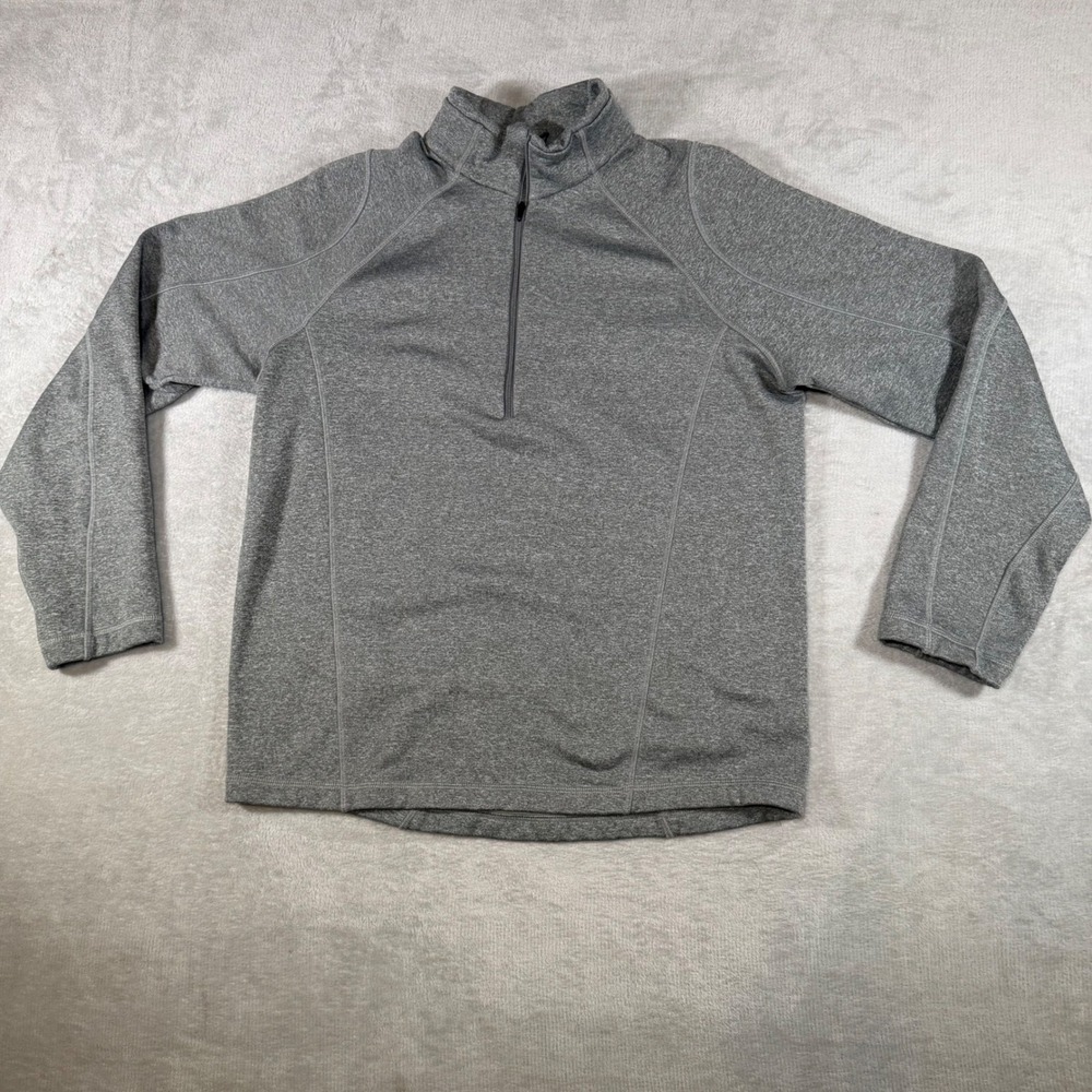 Obermeyer Marathon Top Mens Medium Gray Quarter Zip‎ Pullover Fleece 37230